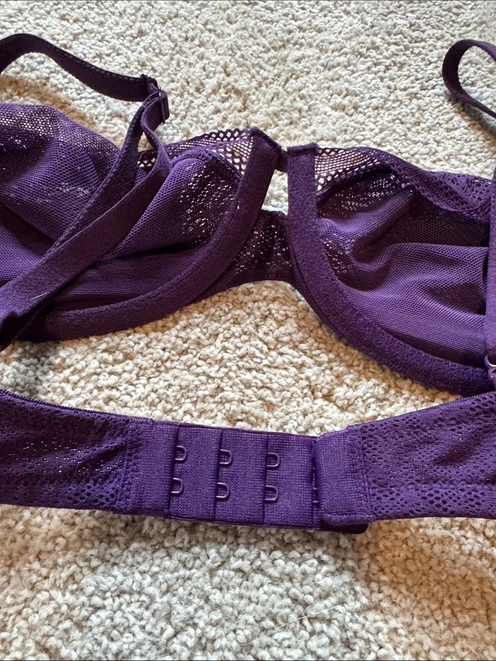 Soma Deep Purple Lace Underwire Bra and Bikini Set